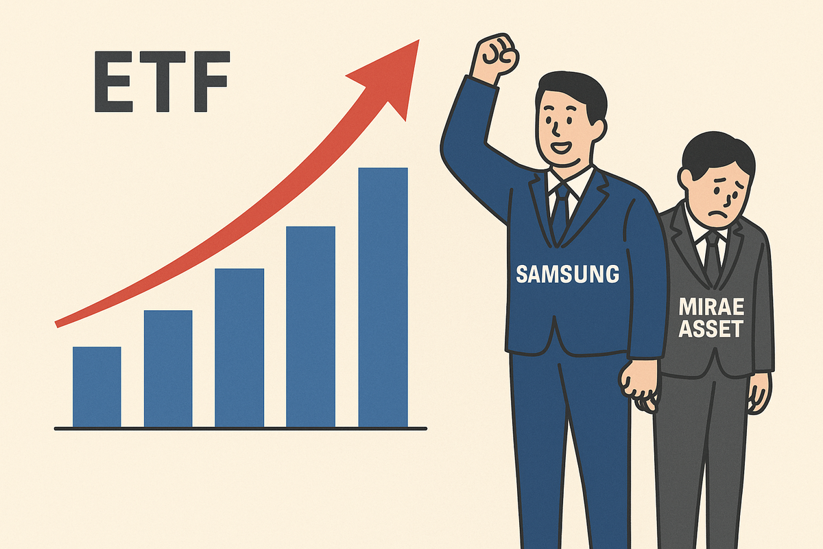 ETF 시장 400조 앞두고 판도 변화...삼성·미래운용 격차 8%p로 확대 - 뉴스 썸네일 이미지