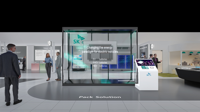 SK온 인터배터리 2026 전시관 내 CTP 통합 패키지 솔루션 조감도. SK온 제공.