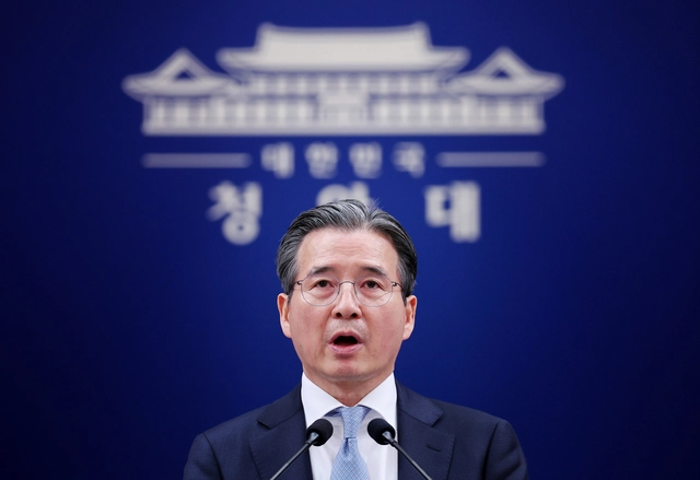 김용범 정책실장이 9일 청와대 춘추관에서 이날 오전에 열린 중동상황 관련 비상경제점검회의 결과 브리핑을 하고 있다. 연합뉴스