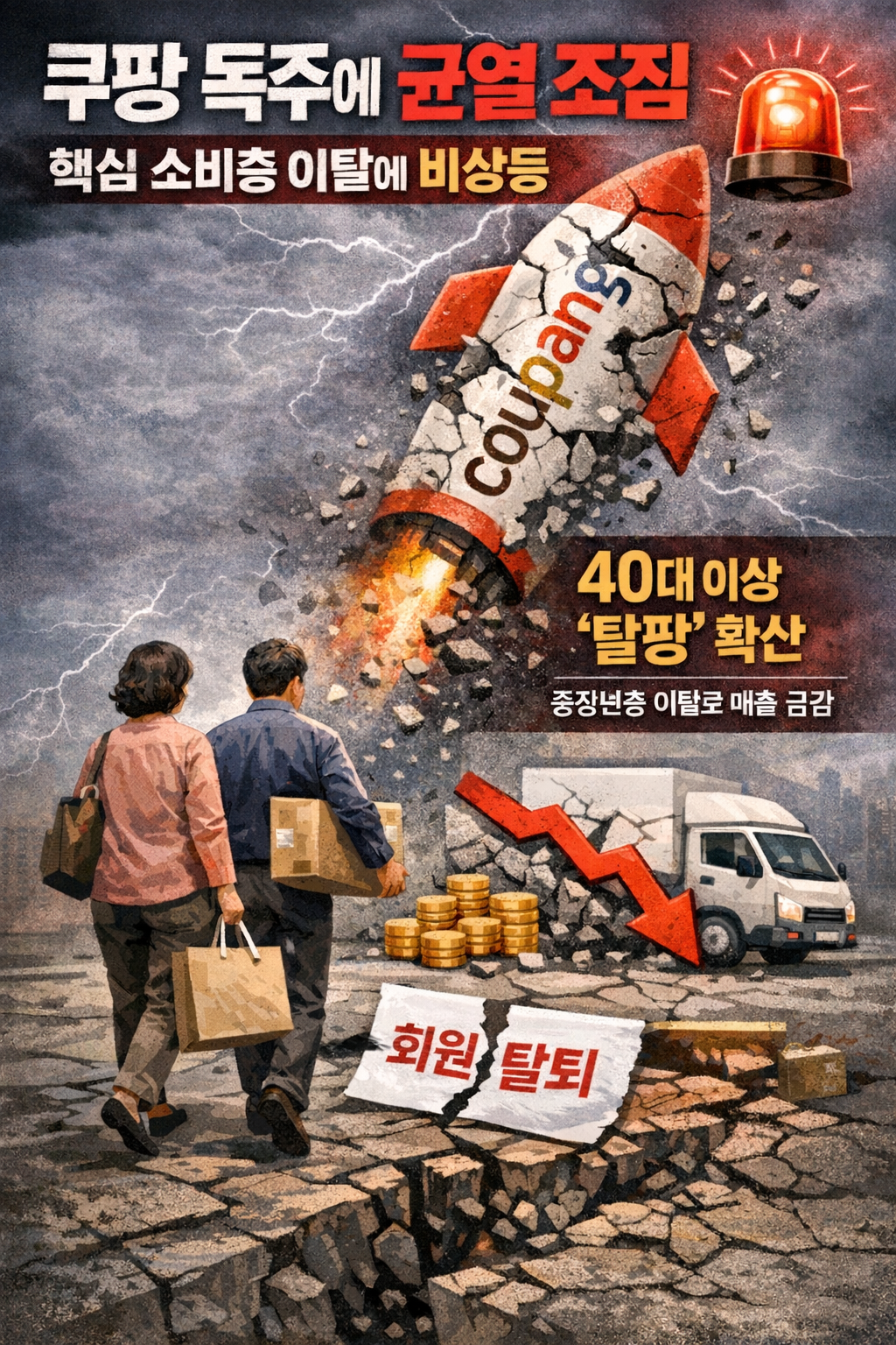 흔들리는 ‘쿠팡 독주’…중장년 이탈, 결제추정액 10%↓