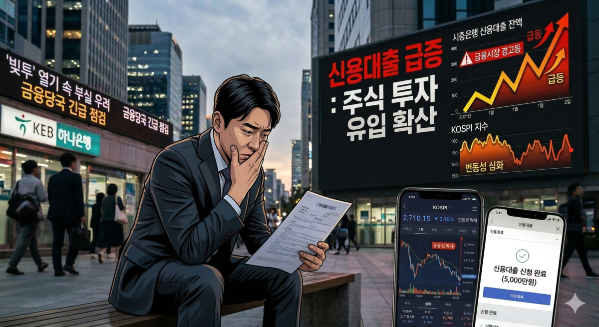 “빚투 다시 꿈틀”…신용대출 급증에 금융시장 ‘경고등’