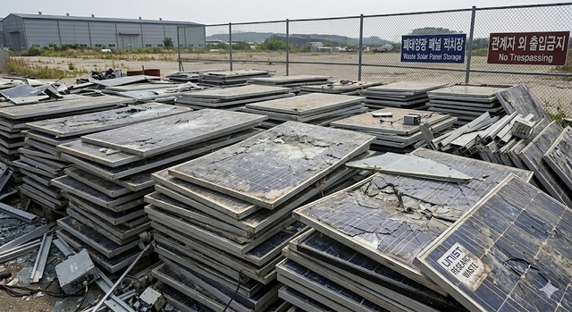 폐태양광 패널을 제미나이로 그린 일러스트.