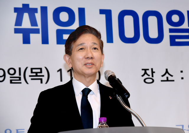 황성엽 금융투자협회장이 9일 여의도에서 열린 취임 100일 기념 출입기자단 기자간담회에서 발언하고 있다. [금융투자협회 제공]
