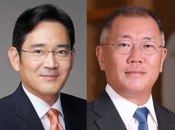 이재용(왼쪽) 삼성전자 회장, 정의선 현대자동차그룹 회장. 각 사 제공
