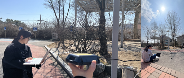 국민대 윤혜진 연구원이 양자보안 위성통신을 시연하고 있다.