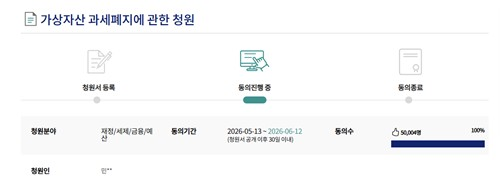 가상자산 과세폐지에 관한 청원. [연합뉴스]