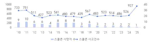 어린이보호구역(스쿨존) 교통사고 실태. [행안부 제공]