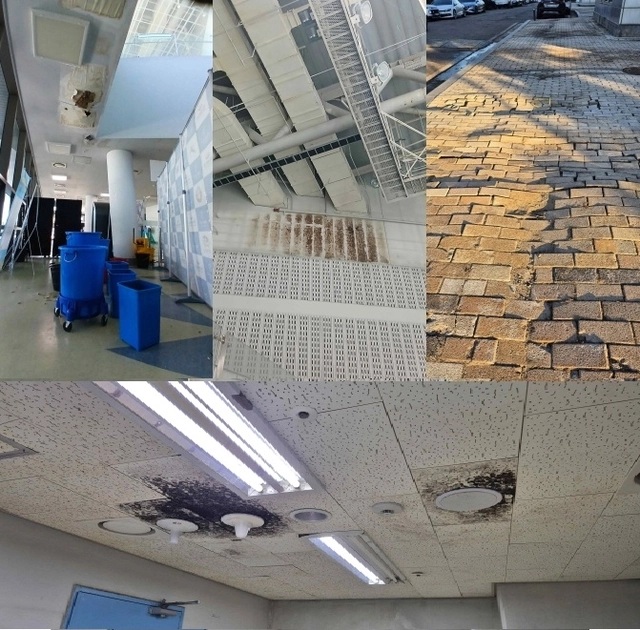 인천 선학 빙상국제경기장의 부실시공과 하자모습. [선학국제빙상경기장 제공]
