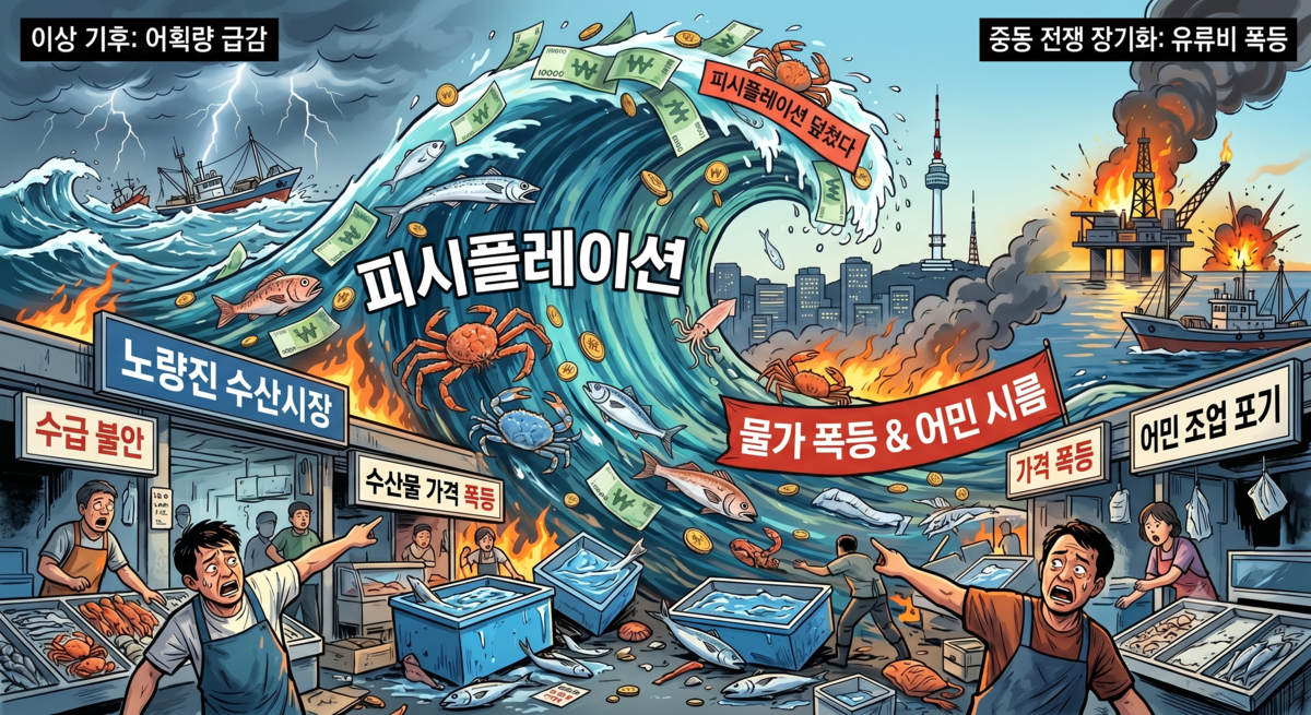 어장 끓고 유가 폭등에 오징어·횟값 들썩… 식탁 덮친 피시플레이션