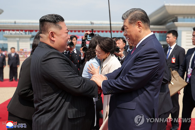 방북 일정 마치고 귀국하는 시진핑. 연합뉴스