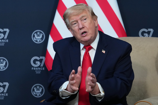 G7 정상회의 참석한 트럼프 미 대통령 [AP=연합뉴스]