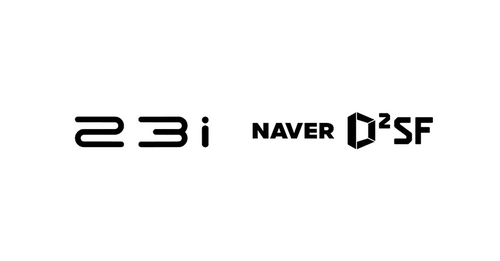 네이버 D2SF와 23세기아이들 로고 조합.
