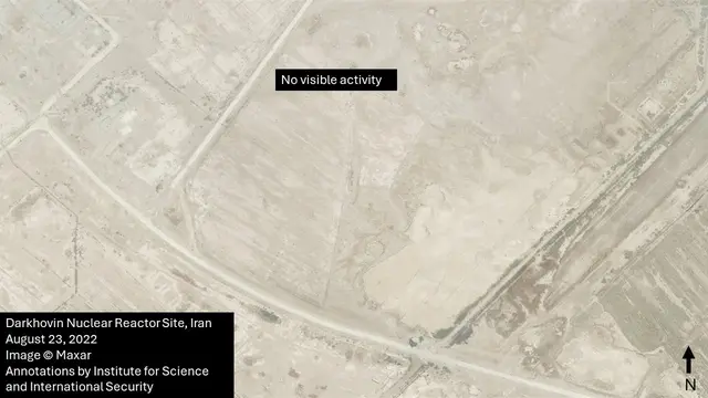 2022년 8월 촬영된 다르코빈 원자력발전소 부지. [과학국제안보연구소(ISIS)·연합뉴스]