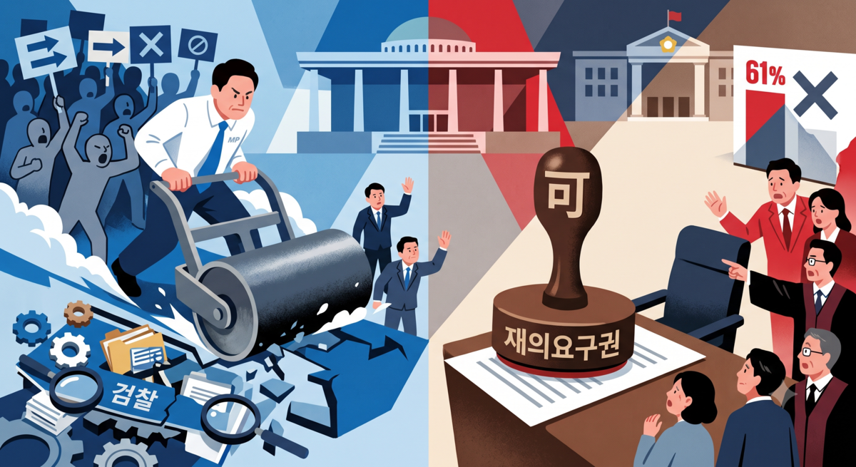 '검수완박'에 정성호 사의... 李대통령 거부권 행사할까? - 뉴스 썸네일 이미지
