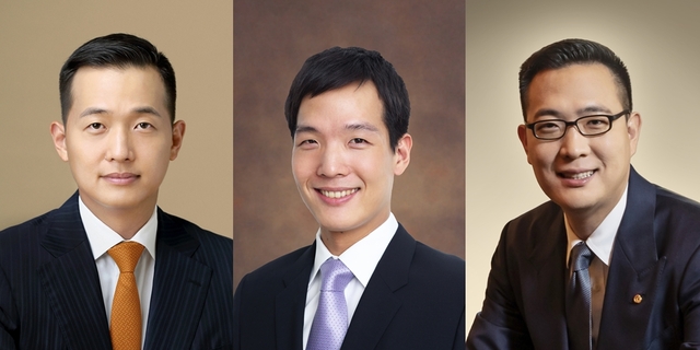 김동관(왼쪽부터) 한화그룹 수석부회장, 김동원 부회장, 김동선 사장. 한화그룹 제공