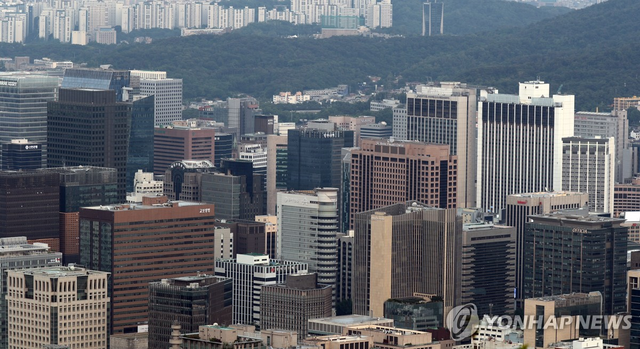 업무용 고층 건물 밀집한 서울 도심 풍경. 연합뉴스