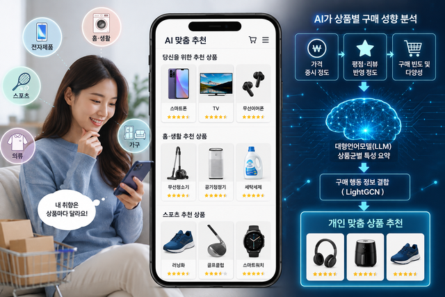 세부 상품군에 따라 달라지는 소비자의 구매 셩향을 분석, 추천하는 '멀티탭 기술'을 챗GPT가 그린 일러스트.
