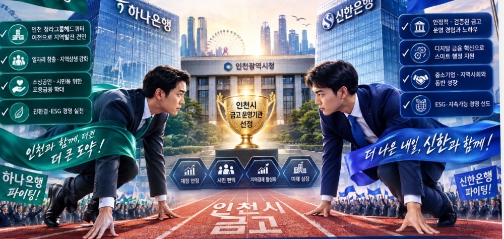 17조원 인천시금고...신한.하나은행 경쟁 치열 - 뉴스 썸네일 이미지