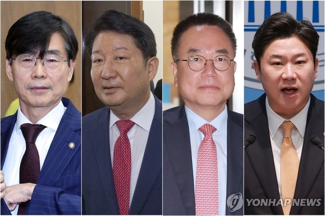 국민의힘 조경태(왼쪽부터), 권영진, 서범수, 진종오 의원. 연합뉴스 자료사진