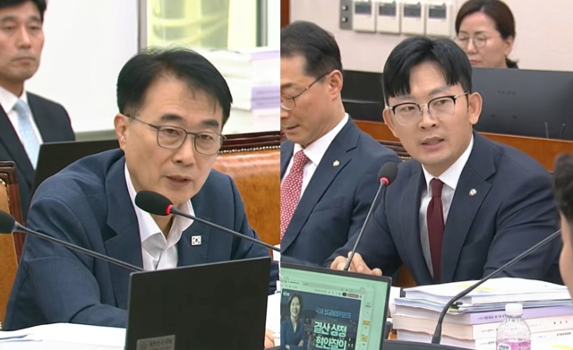 더불어민주당 김준환 의원(왼쪽)과 국민의힘 박충권 의원. 유튜브 국회방송 캡처