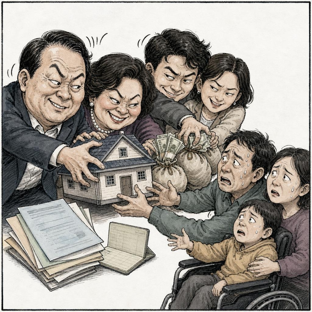장애인 가족 집·땅 뺏고 정부 지원금 꿀꺽한 악덕 일가족 검찰 송치