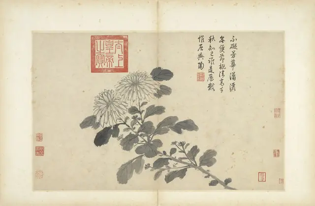 심주(沈周)의 ‘국화’(菊). [출처 = 대만 타이베이 국립고궁박물원 홈페이지]