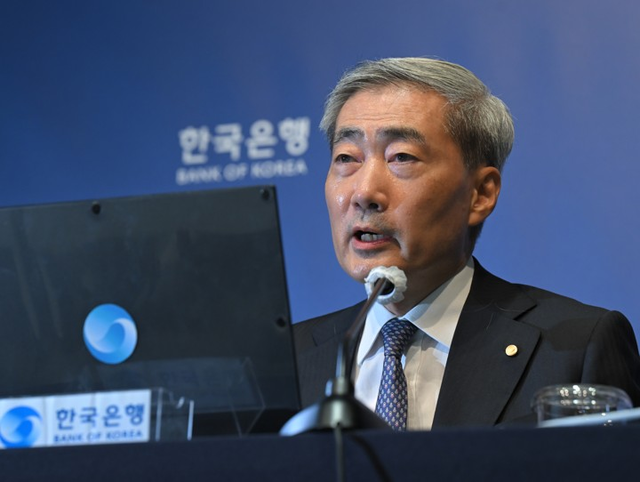 신현송 한국은행 총재가 27일 서울 중구 한국은행에서 열린 금융통화위원회 통화정책방향 간담회에서 발언하고 있다. [사진공동취재단=연합뉴스]
