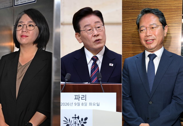 왼쪽부터 용혜인 성평등가족부 장관 후보자, 이재명 대통령, 김승원 법무부 장관 후보자. [연합뉴스 사진 갈무리]