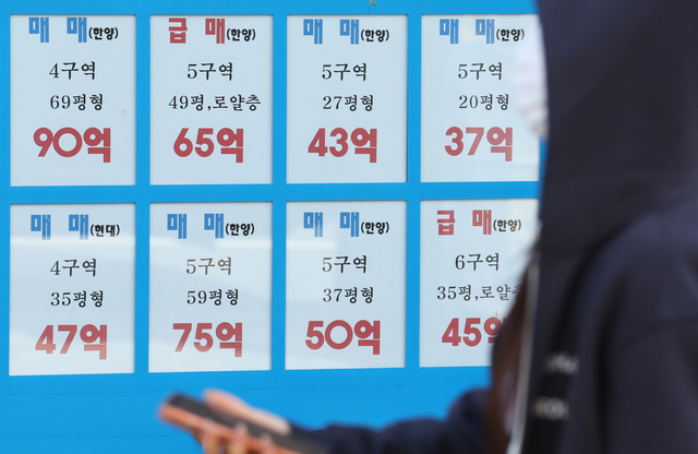 서울의 한 부동산 중개업소에 매물 안내문이 붙어 있다. [연합뉴스 제공]
