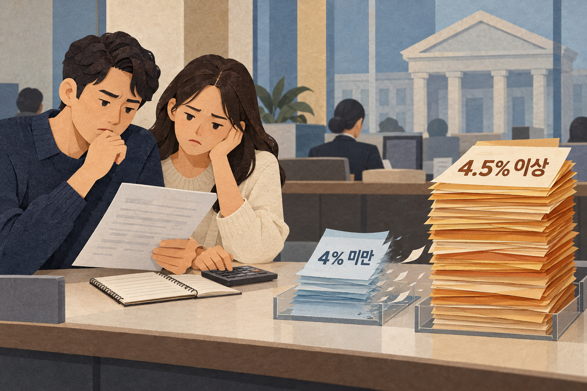 이젠 4%도 싼 대출?…은행 가계대출도 절반이 연 4.5% 이상
