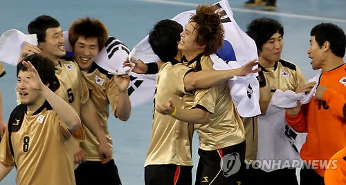 <아시안게임> 한국 남자 핸드볼 정상 탈환
